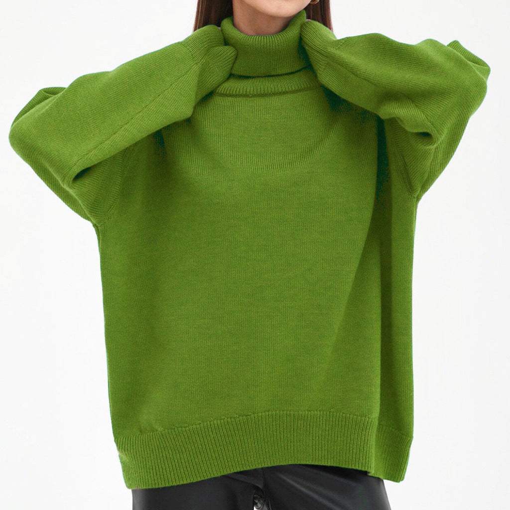Damen Oversized Rollkragenpullover mit Rippstruktur R&B