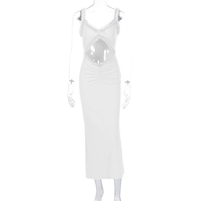 Damen Figurbetontes Wickelkleid mit raffinierten Cut-Outs und Rüschendetails R&B