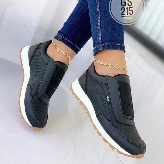 Damen sportliche Slip-On Sneakers mit atmungsaktivem Mesh-Obermaterial und rutschfester Sohle R&B