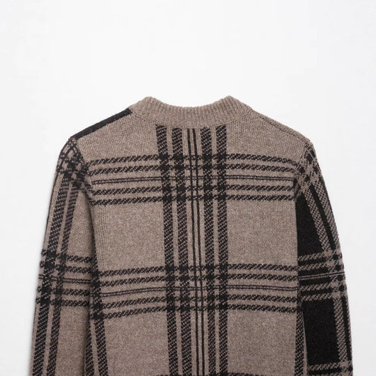 Damen Chicer Karoknopf-Pullover R&B