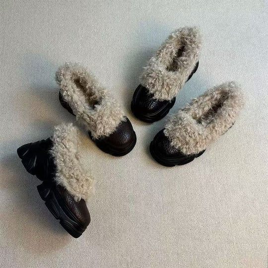 Damen Flauschige Clogs mit trendigem Design und rutschfester Sohle R&B