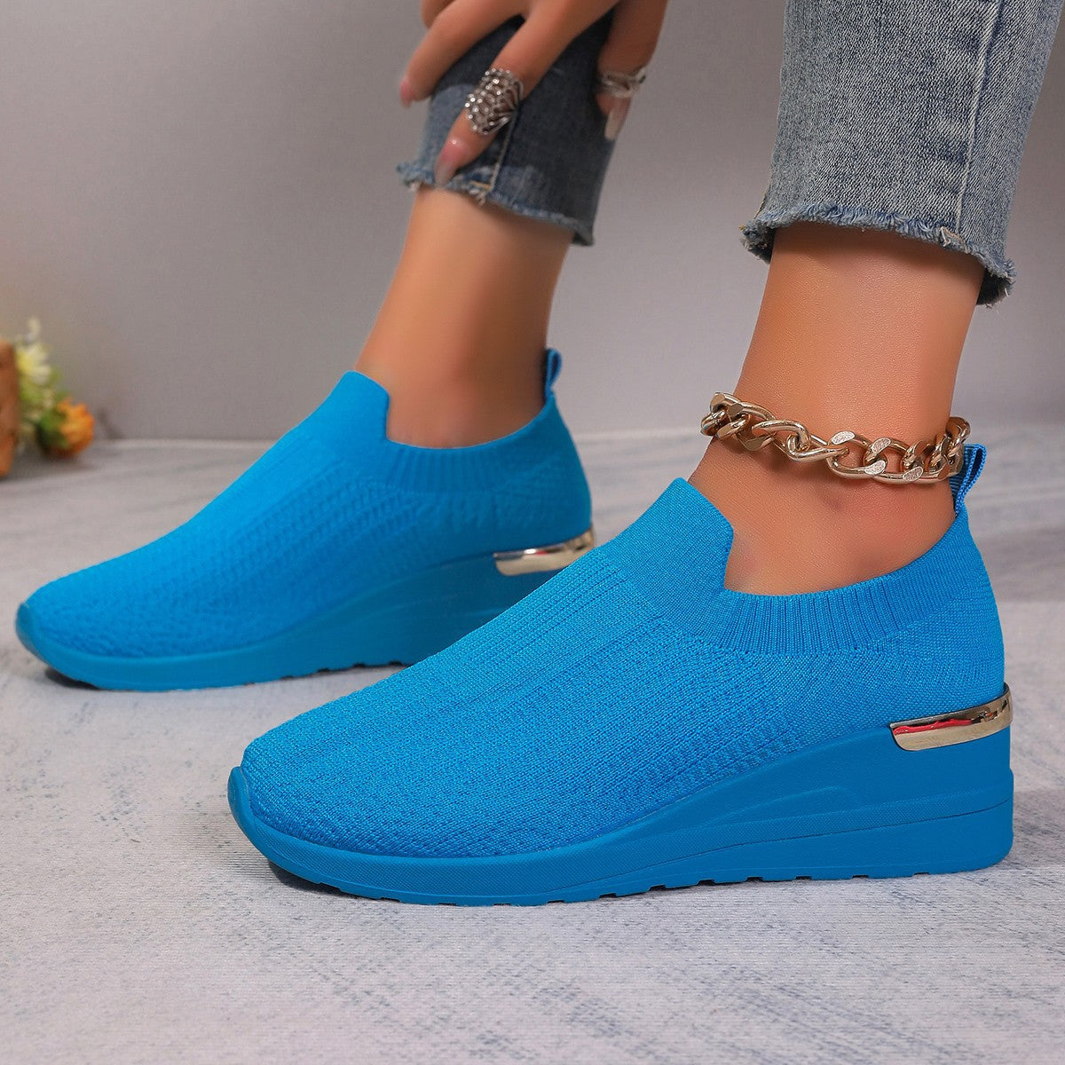 Damen bequeme Sneakers im Leopardenmuster R&B