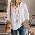 Damen Bluse mit besticktem Design und luftiger Passform R&B