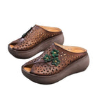 Damen Komfortable Clogs mit floralem Design und atmungsaktiven Ausschnitten R&B