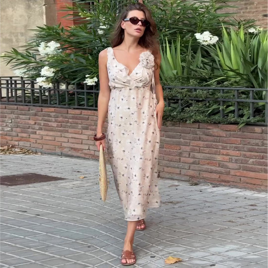 Damen Sommerliches Maxikleid mit floralen Muster R&B