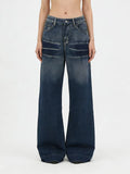 Damen Weite Denim-Jeans mit praktischen Taschen