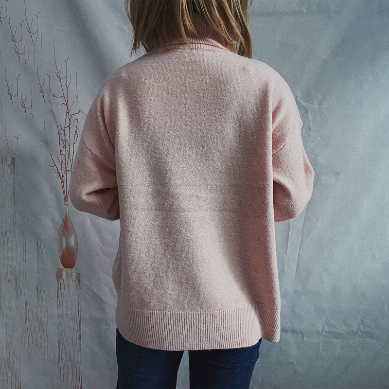 R&B | Einfarbiger Warmer Strickpullover Für Alltag