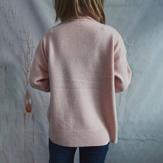 R&B | Einfarbiger Warmer Strickpullover Für Alltag