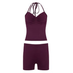 Damen Sportliches Bikini-Set mit verstellbaren Trägern und hohem Schnitt R&B
