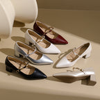 Damen Pumps mit elegantem Riemchen und komfortablem Blockabsatz