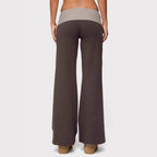 Damen Palazzo-Hose mit gestreiftem Bund und lässigem Schnitt R&B