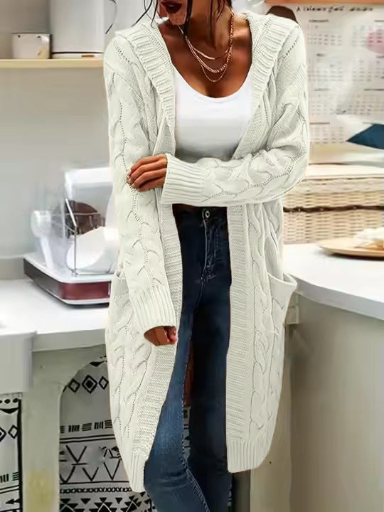 Damen Grobstrickjacke mit hochwertigen Zopfmustern und praktischen Taschen R&B