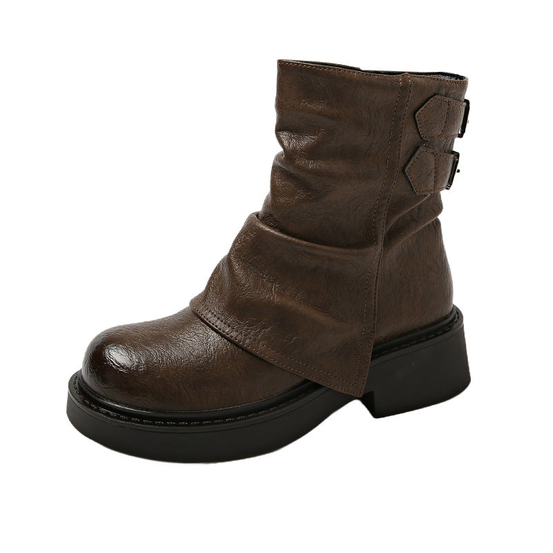 Damen modische Stiefeletten mit asymmetrischem Design und robustem Profil R&B