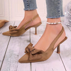 Damen elegante Slingback-Pumps mit dekorativem Schleifen-Detail R&B