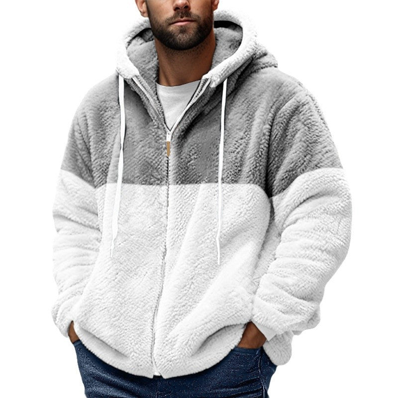 Herren kuschelige Fleecejacke mit Kapuze R&B