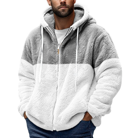 Herren kuschelige Fleecejacke mit Kapuze R&B