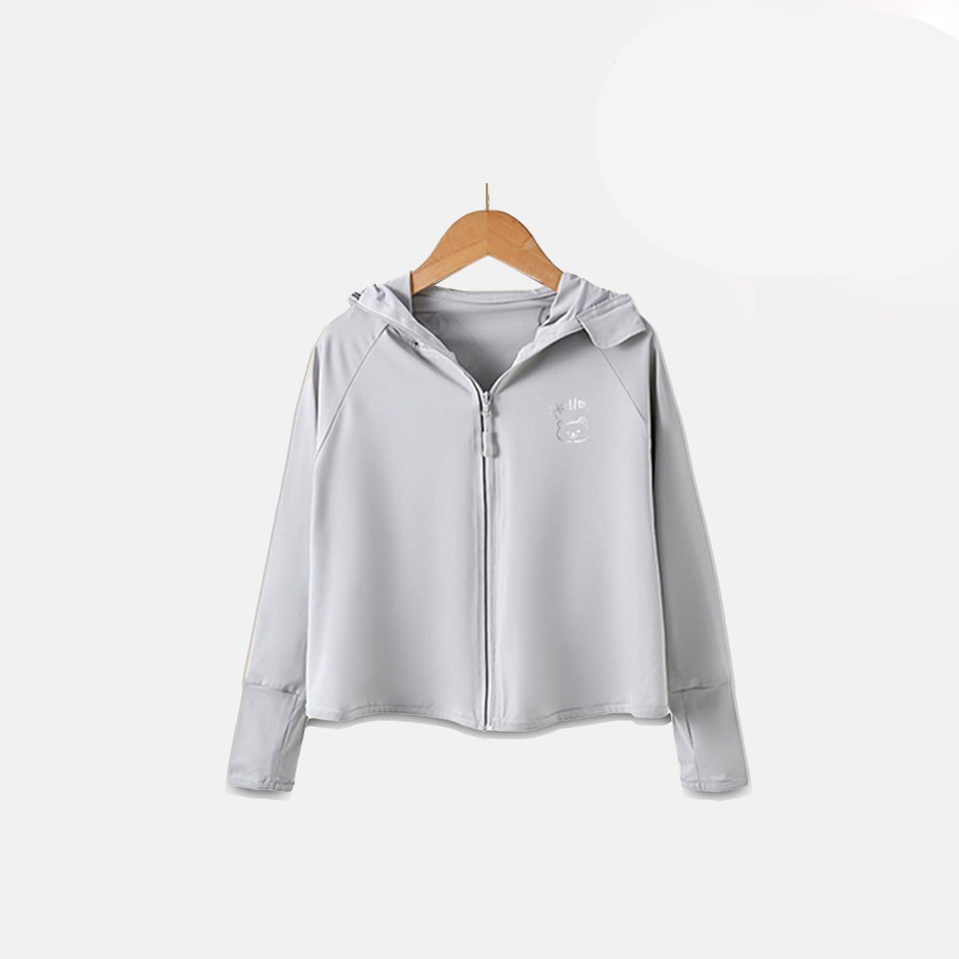 Damen atmungsaktive und wasserabweisende Sportjacke mit Kapuze R&B