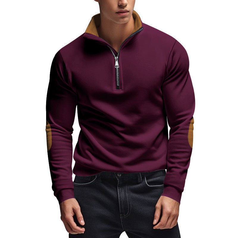 Herren Sweatshirt mit hochwertigem Stehkragen und eleganten akzenten R&B