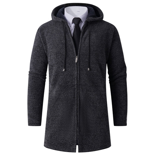 Herren lässiger Hoodie-Jacke mit außenliegendem Reißverschluss und praktischer Kapuze R&B