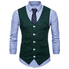 Herren elegante Anzugweste mit praktischen Taschen und detailliertem Design R&B