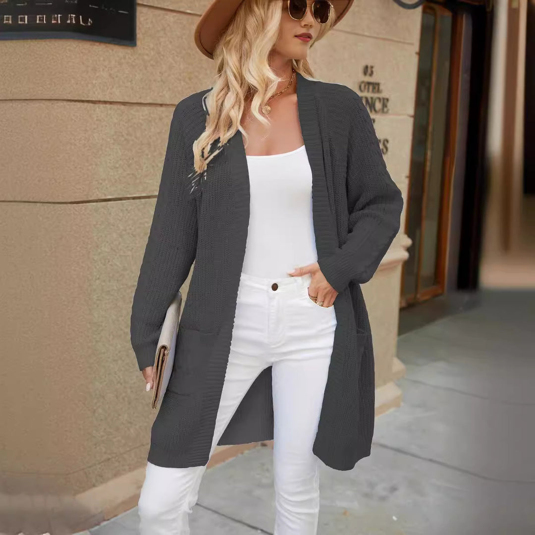 Damen Grobstrickcardigan mit praktischen Taschen und lässigem Schnitt R&B