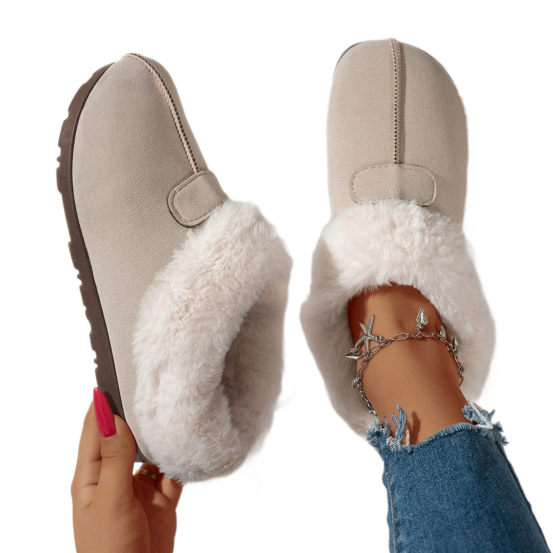 Damen Fuzzy Hausschuhe mit flauschigem Innenfutter R&B