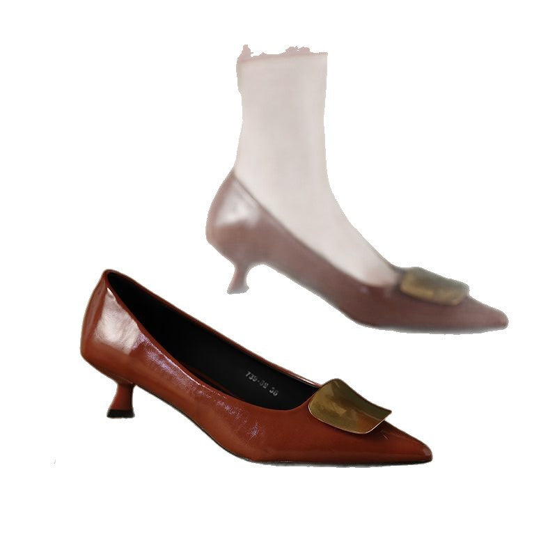 Damen elegante spitze Pumps mit modischem Absatz R&B