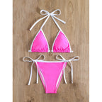 Damen Triangel-Bikini mit verspielten Schnürdetails und modischem Charm R&B