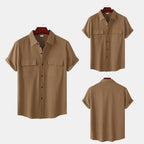 Damen Kurzarmhemd mit praktischen Brusttaschen und lässiger Struktur