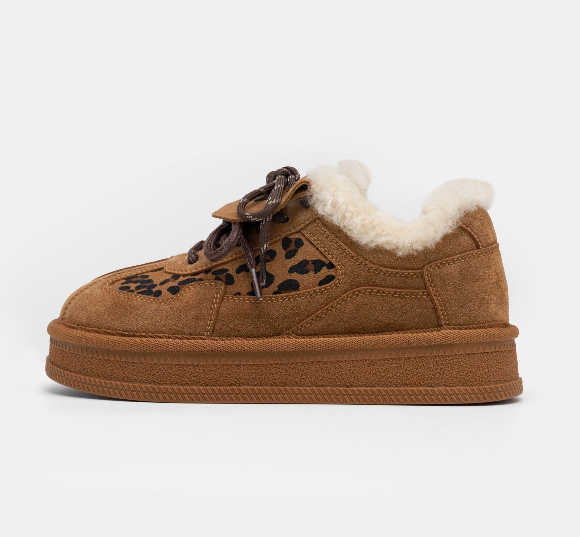 Damen modische Sneakers mit kuscheligem Innenfutter und tierischem Muster R&B