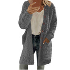 Damen Oversized Fleecejacke mit Knopfdetails und praktischen Taschen