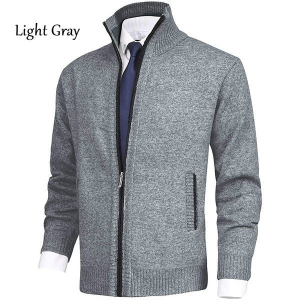 Herren modischer Strickjacke mit hohem Kragen und Reißverschluss R&B