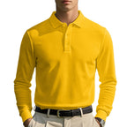 Herren Langarm-Polohemd mit sportlichem Schnitt und atmungsaktiven Materialien R&B