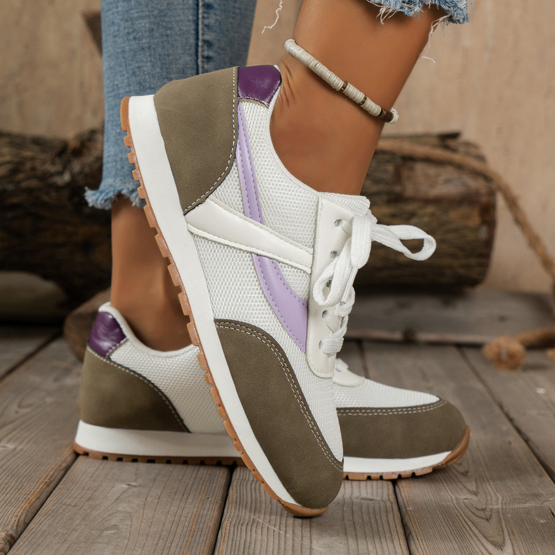 Damen Sportliche Sneakers mit atmungsaktivem Obermaterial und robustem Profil R&B