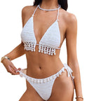 Damen Häkel-Bikini-Set mit Muschelverzierungen und verstellbaren Trägern R&B