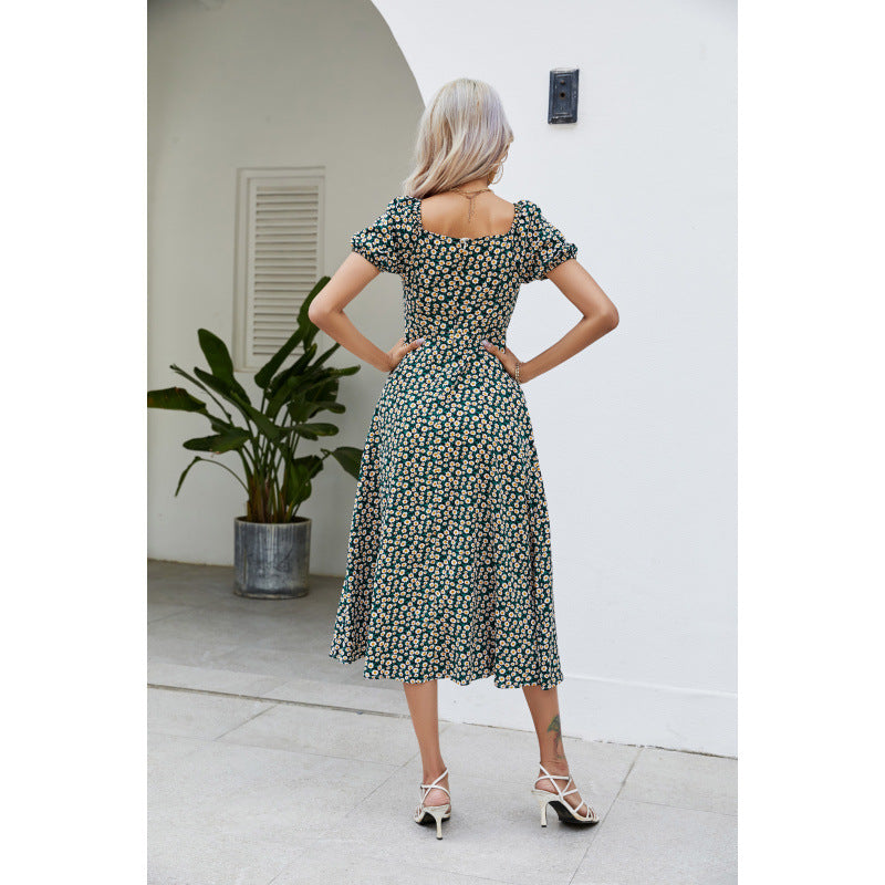Damen Maxikleid mit verspieltem floralem Design und seitlichem Schlitz R&B