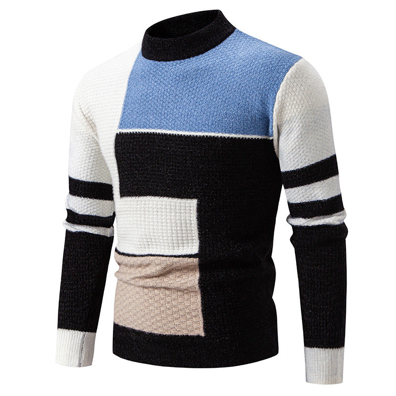 Herren modischer Pullover mit strukturiertem Farbblockdesign R&B