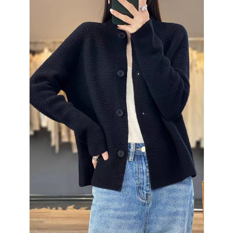 Damen Strickjacke mit besonderen Knopfdetails und strukturierter Maschenoptik R&B