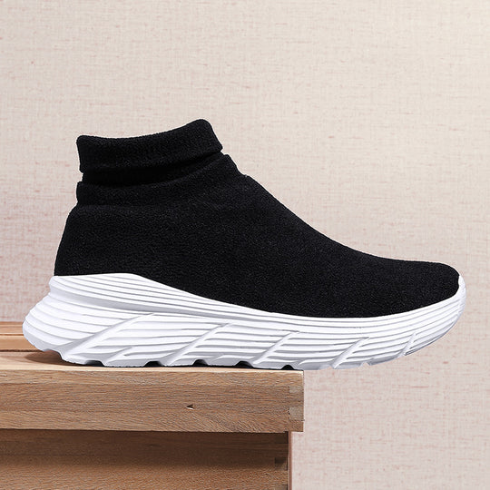 Damen Sportliche Strick-Sneaker mit hochelastischem Knöchelabschluss und rutschfester Sohle R&B