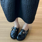 Damen elegante Pantoletten mit verstellbarem Schnallen-Design R&B