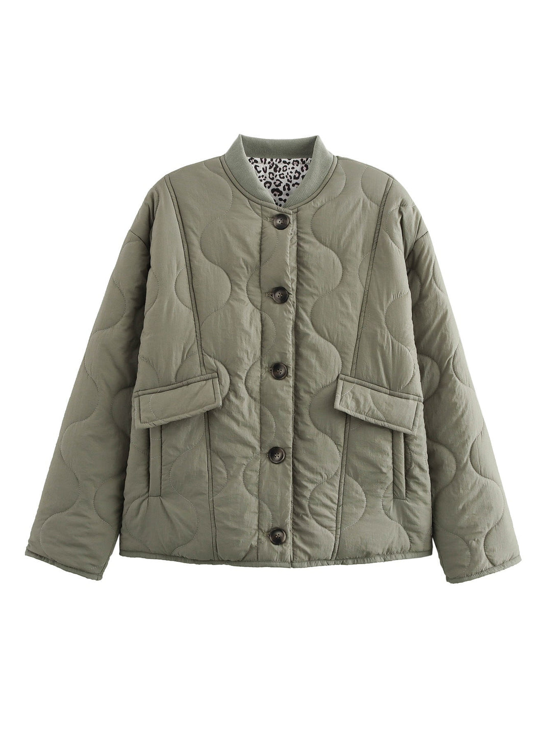 R&B | Gesteppte Knöpfe Gepolsterte Jacke