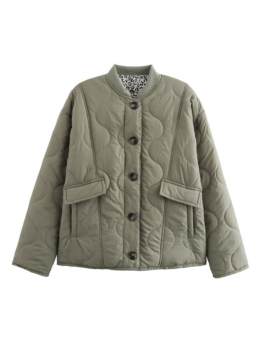 R&B | Gesteppte Knöpfe Gepolsterte Jacke