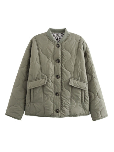 R&B | Gesteppte Knöpfe Gepolsterte Jacke