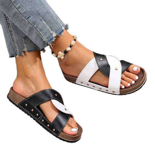 Damen Riemchen-Sandalen mit dekorativen Nieten R&B