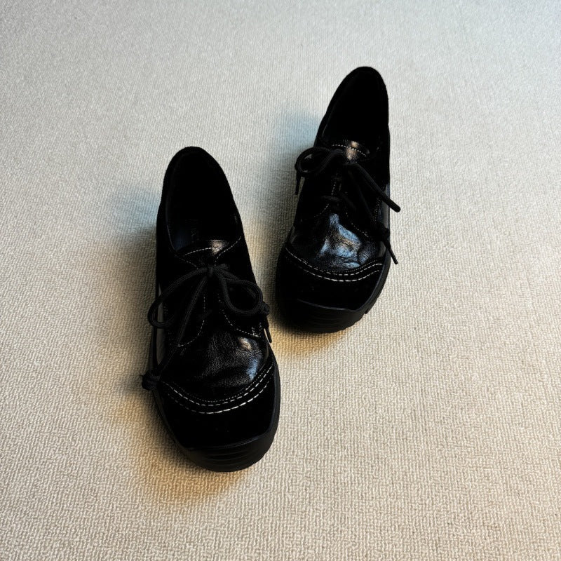 Damen modische Schnürschuhe mit hochwertiger Lederverarbeitung und bequemer Sohle R&B
