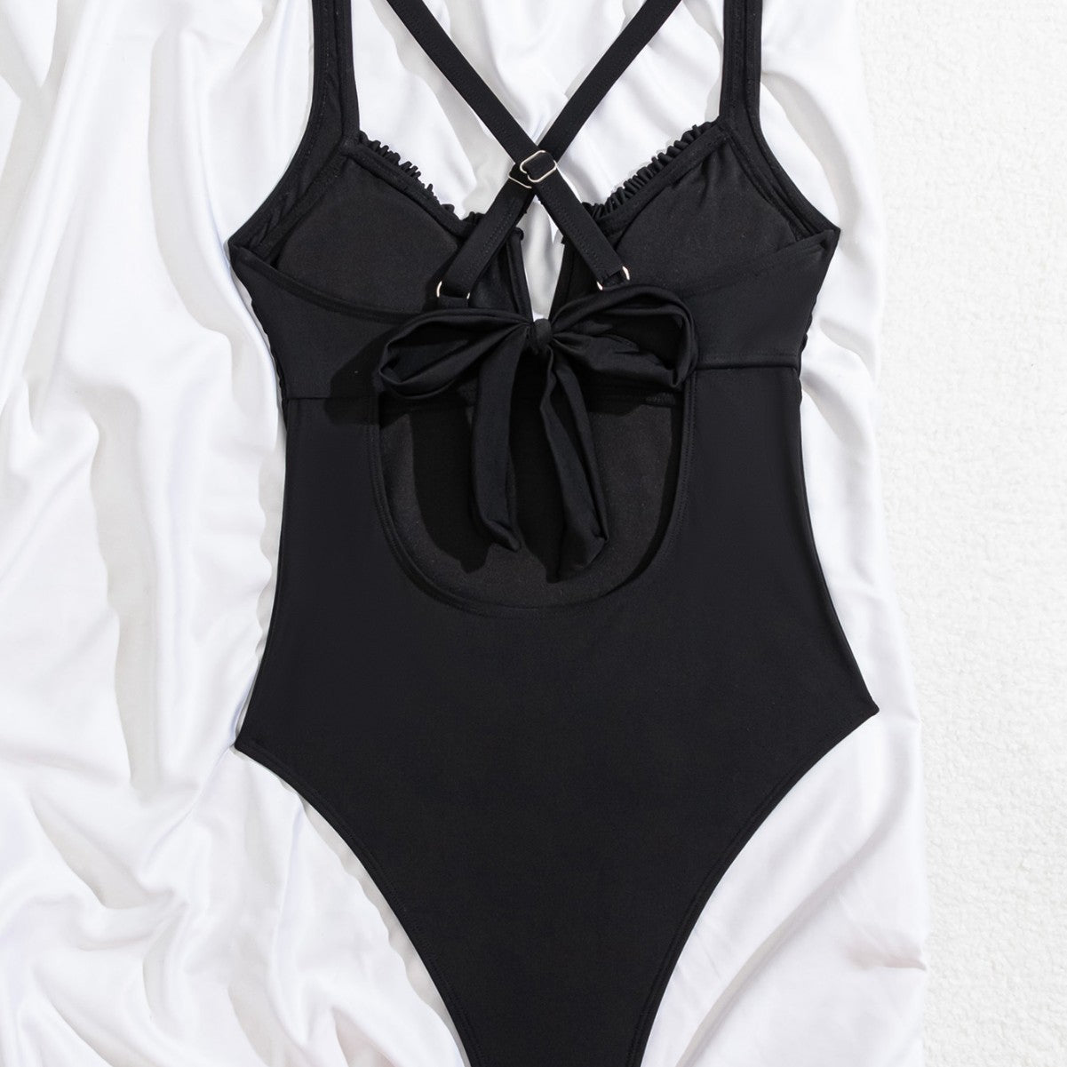 Damen Einteiliger Badeanzug mit neckischem V-Ausschnitt und raffinierten Trägerdetails R&B