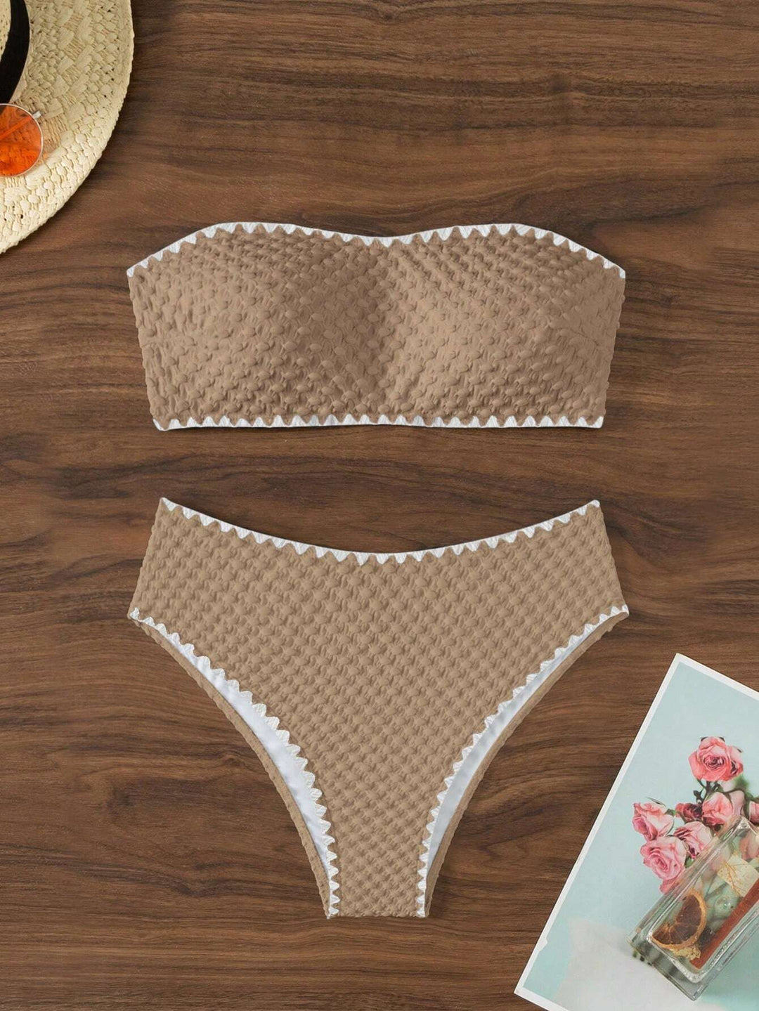 Damen Bandeau-Bikini mit strukturierter Oberfläche R&B