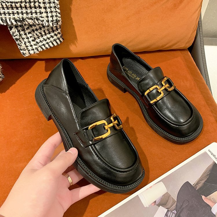 Damen elegante Mokassins mit modischem Riemen und rutschfester Sohle R&B