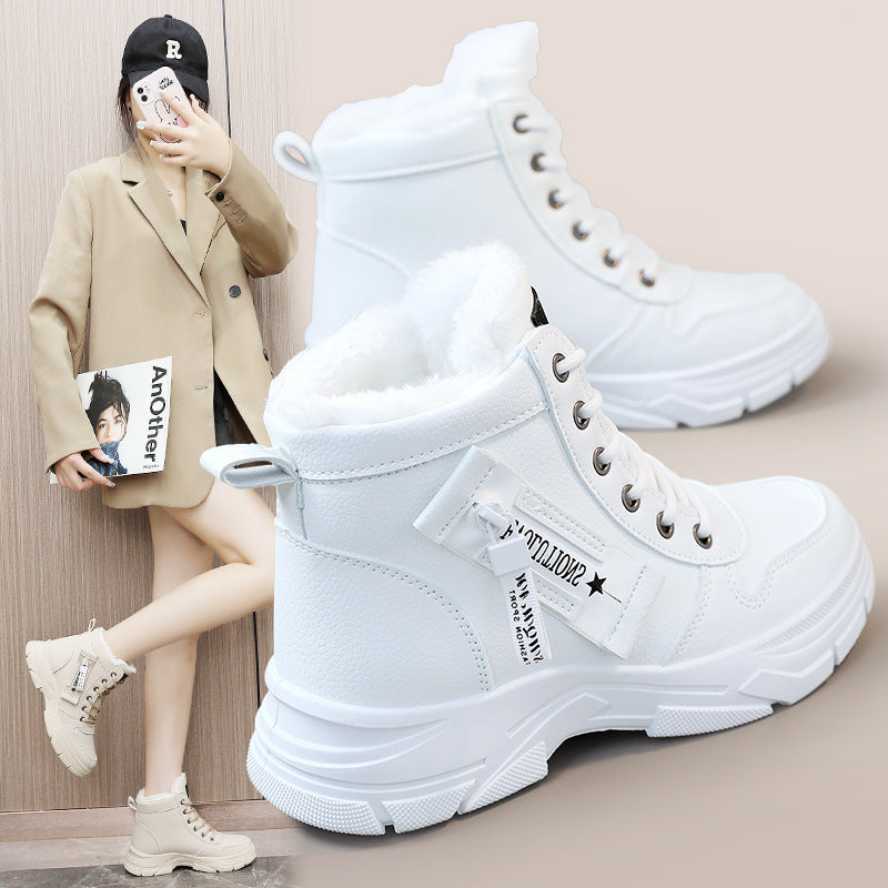 Damen modische Winterboots mit warmem Kunstfellfutter und robuster Profilsohle R&B
