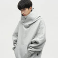 Damen Lässige Oversized Kapuzenpullover mit hochgezogenem Kragen R&B